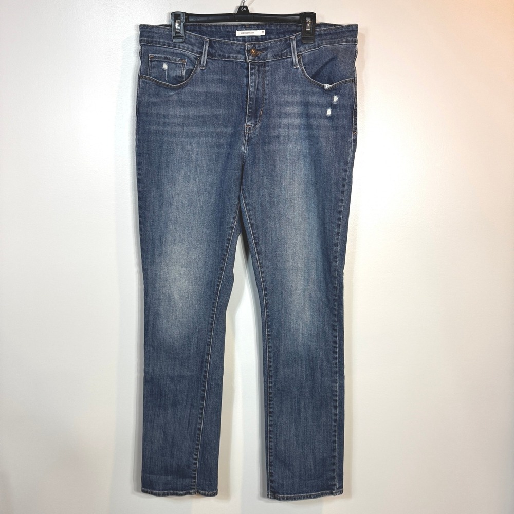 Levi's Mid Rise Skinny Jeans Men's 33x32‎ Actual 36x31.5 Blue Wash Distressed